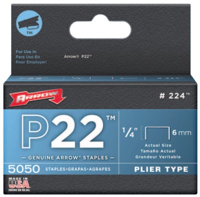 5,050-Pack Boxes of 2 Arrow Fastener 225 Genuine P22 5/16-Inch Staples 