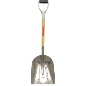 Kodiak Aluminum Scoop with Cushion D-Grip, 18 in L x 14.75 in W blade, Square Point, 27 in White Ash Handle