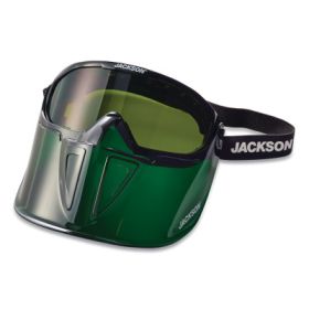 GPL500 Series Premium Goggle with Detachable Face Shield, Green Frame, AF, Shade 5 IR