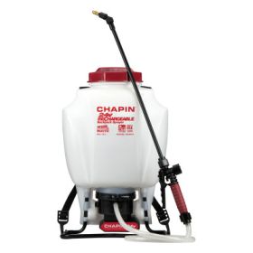 Rechargeable Backpack Sprayer, 4 gal, 48 in Hose, 20 in Wand, 35-40 psi