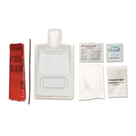 Biohazard Fluid Clean-Up Kit, 7 Pieces, Synthetic-Fabric Bag