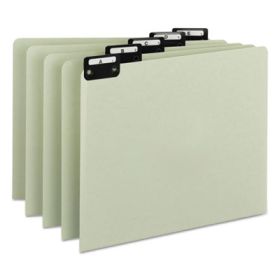 Alphabetic Top Tab Indexed File Guide Set, 1/5" Top Tab, A To Z, 8.5 X 11, Green, 25/Set