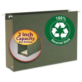Box Bottom Hanging File Folders, Legal Size, Standard Green, 25/Box