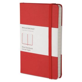 Hard Cover Notebook, Narrow Rule, Red Cover, 5.5 x 3.5, 192 Sheets