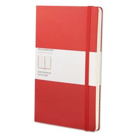 Classic Colored Hardcover Notebook, Narrow Rule, Red Cover, 8.25 x 5, 240 Sheets