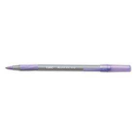 Round Stic Grip Xtra Comfort Ballpoint Pen, Easy-Glide, Stick, Medium 1.2 Mm, Purple Ink, Gray/Purple Barrel, Dozen