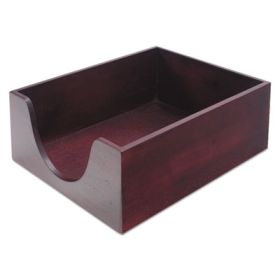 Double-Deep Hardwood Stackable Desk Trays, 1 Section, Legal Size Files, 10.13" X 12.63" X 5", Mahogany