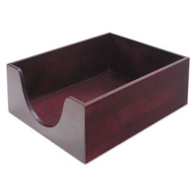 Double-Deep Hardwood Stackable Desk Trays, 1 Section, Letter Size Files, 10.13" X 12.63" X 5", Mahogany