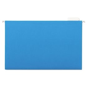 Deluxe Bright Color Hanging File Folders, Legal Size, 1/5-Cut Tab, Blue, 25/Box
