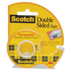Double-Sided Permanent Tape in Handheld Dispenser, 1" Core, 0.5" x 20.83 ft, Clear