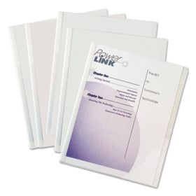 Report Covers With Binding Bars, Economy Vinyl, Clear, 8 1/2 X 11, 50/bx