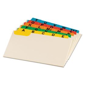 Manila Index Card Guides With Laminated Tabs, 1/5" Top Tab, A To Z, 5 X 8, Manila, 25/Set