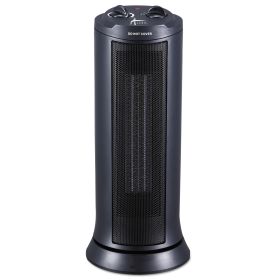 Mini tower ceramic heater. Color black.