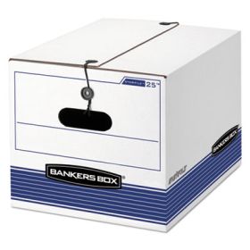 Stor/File Medium-Duty Strength Storage Boxes, Letter/Legal Files, 12.25" X 16" X 11", White/Blue, 12/Carton