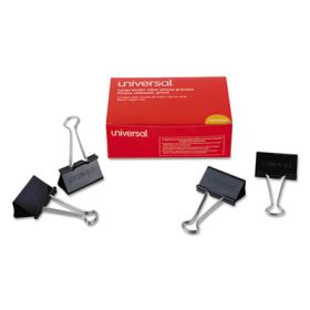 Binder Clips, Large, Black/Silver, Dozen