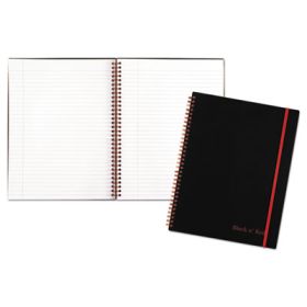 Twin Wire Poly Cover Notebook, Wide/Legal Rule, Black Cover, 11 x 8.5, 70 Sheets