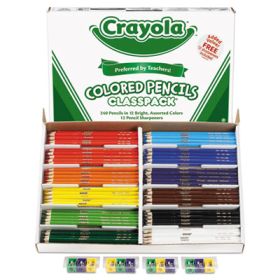 Color Pencil Classpack Set, 3.3 Mm, 2B (#1), Assorted Lead/Barrel Colors, 240/Box