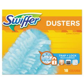 Refill Dusters, Dust Lock Fiber, 2" X 6", Light Blue, 18/Box, 4 Boxes/Carton