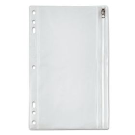 Zippered Ring Binder Pocket, 9 1/2 x 6, Clear