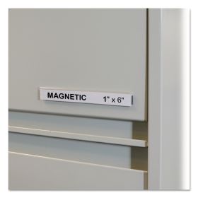 HOL-DEX Magnetic Shelf/Bin Label Holders, Side Load, 1" x 6", Clear, 10/Box
