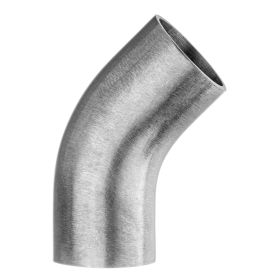 Sanitary Fitting - 304 Stainless Steel Dull - Butt Weld - 45° Elbow - 2-1/2" Tube OD