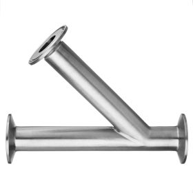 Sanitary Fitting - 304 Stainless Steel - Quick-Clamp - 45° Tee - 3" Tube OD
