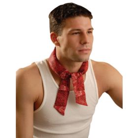 MiraCool Neck Bandanas, 1-11/16 in W x 34.75 in L, Cowboy Red