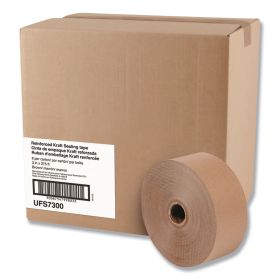 Glass-Fiber Reinforced Gummed Kraft. Sealing Tape, 3" Core, 3" X 375 Ft., Brown, 8/Carton