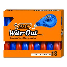 Wite-Out Ez Correct Correction Tape Value Pack, Non-Refillable, 1/6" X 472", 18/Pack