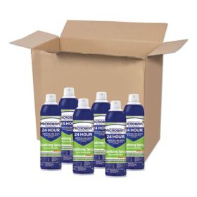 24-Hour Disinfectant Sanitizing Spray, Citrus, 15 Oz Aerosol Spray, 6/Carton