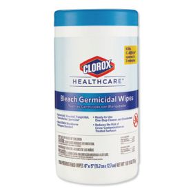 Bleach Germicidal Wipes, 6 X 5, Unscented, 150/Canister