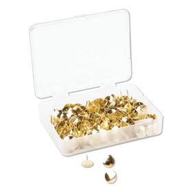 Fashion Metal Thumbtacks, Metal, Gold, 3/8", 200/Pack