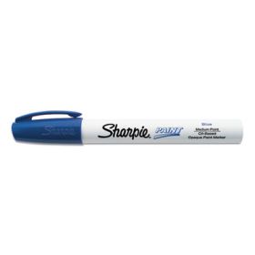 Permanent Paint Marker, Medium Bullet Tip, Blue, Dozen