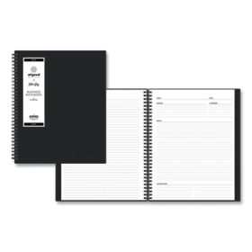 Aligned Business Notebook, Narrow Rule, Black Cover, 11 x 8.5, 78 Sheets