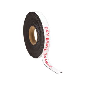 Dry Erase Magnetic Tape Roll, 1" x 50 ft, White, 1/Roll