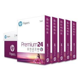 Premium24 Paper, 98 Bright, 24lb, 8.5 x 11, Ultra White, 500 Sheets/Ream, 5 Reams/Carton