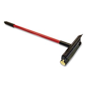 Auto Window Squeegee, 8" Heavy-Duty Mesh Sponge Head, 20" Metal Handle, Black/Red