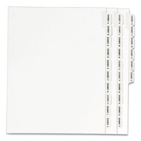 Preprinted Legal Exhibit Side Tab Index Dividers, Avery Style, 26-Tab, Exhibit A - Exhibit Z, 11 x 8.5, White, 1 Set, (1370)
