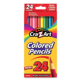 Colored Pencils, 24 Assorted Lead/Barrel Colors, 24/Set