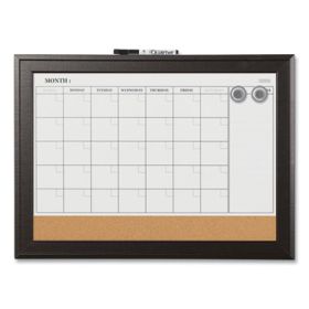 Home Decor Magnetic Combo Dry Erase with Cork Board on Bottom, 23 x 17, Espresso Wood Frame