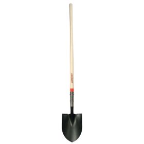 Round Point Shovel, 12 in L x 8.75 in W Blade, #2, 48 in L North American Hardwood Straight Handle