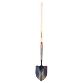 LHRP Digging Shovel, 11 in Round Point Blade, 48 in White Hardwood Handle