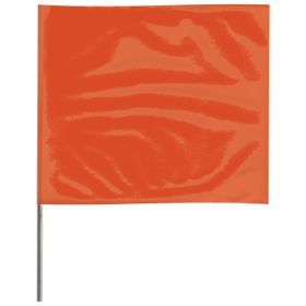 Stake Flags, 4 In X 5 In, 21 In Height, Pvc; Steel Wire, Orange