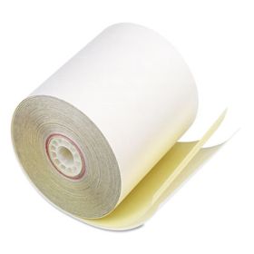 Impact Printing Carbonless Paper Rolls, 3" x 90 ft, White/Canary, 50/Carton