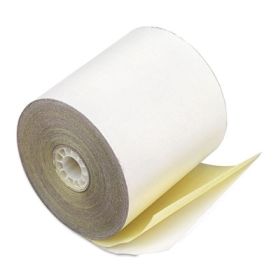 Impact Printing Carbonless Paper Rolls, 3" x 90 ft, White/Canary, 50/Carton