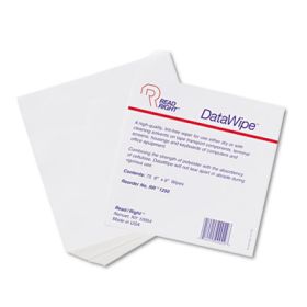 Datawipe Office Equipment Cleaner, Cloth, 6 X 6, White, 75/Pack