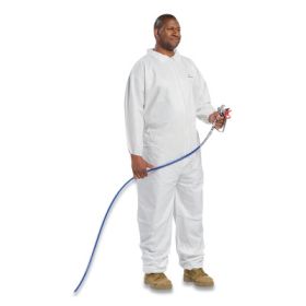 Posi-WearBA„ Microporous Disposable Coveralls with Elastic Wrist and Ankle, White, 5X-Large