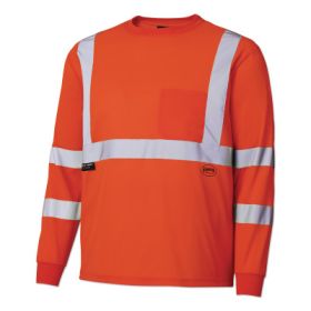 68887U/6888U Hv Long-Sleeved Birdseye Safety Shirt, 2X-Large, Orange