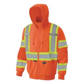 6940U/6941U Hi-Viz Safety Micro Fleece Zip Hoodie, Small, Orange