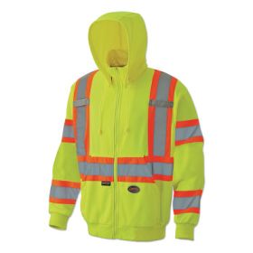 6940U/6941U Hi-Viz Safety Micro Fleece Zip Hoodie, 5X-Large, Yellow/Green